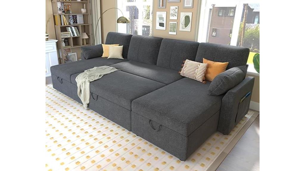 110 inch sleeper sofa sectional