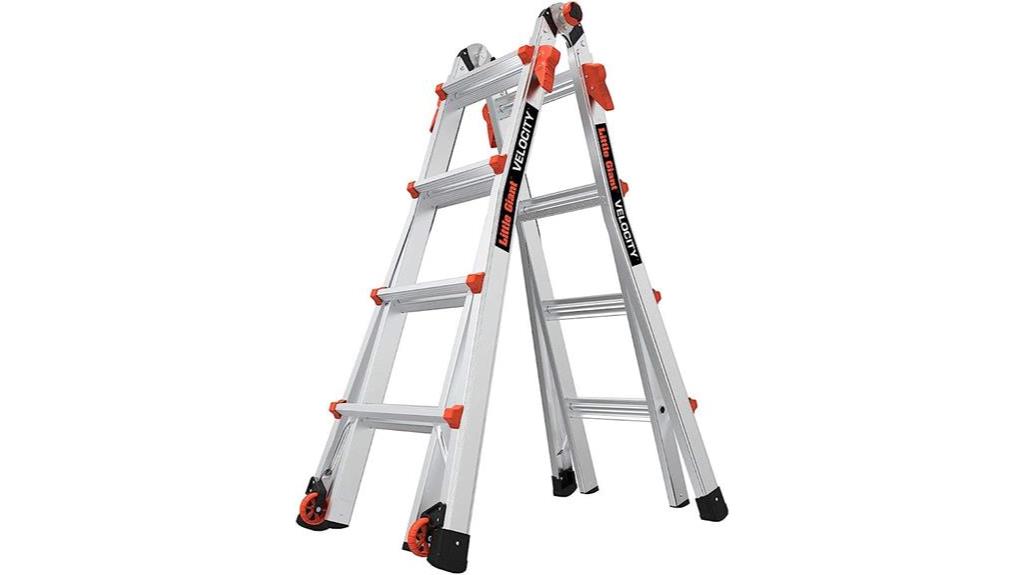 17 foot adjustable ladder with wheels