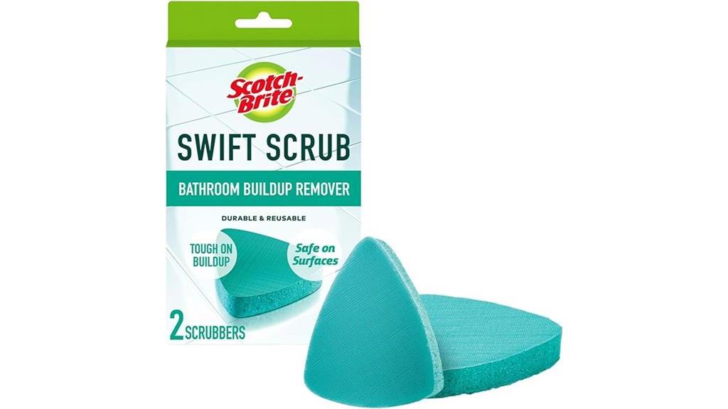 bathroom cleaning with scrubbers