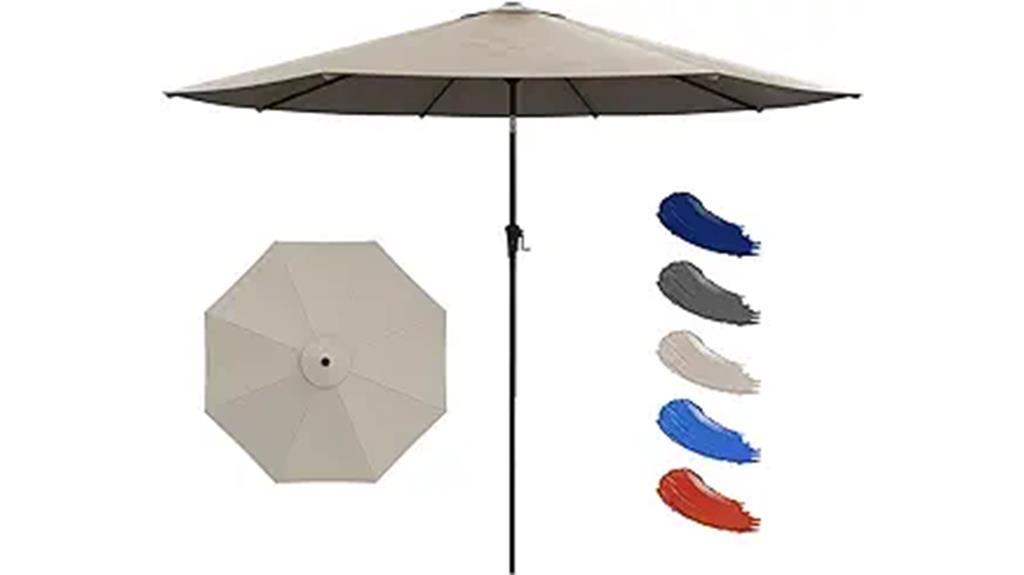 beige patio umbrella features