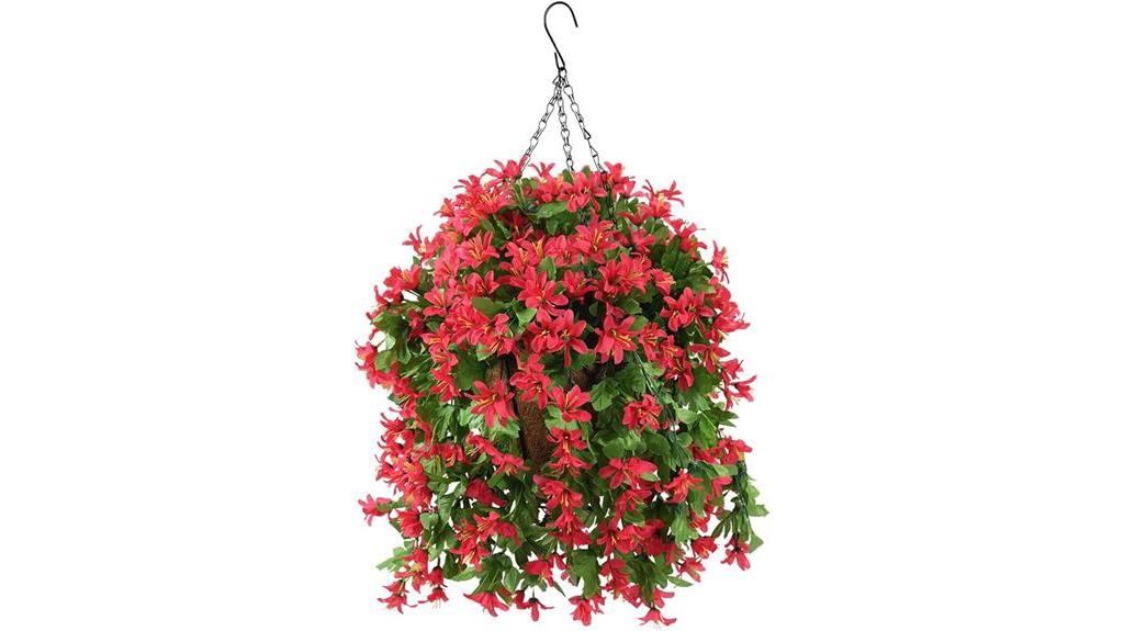 colorful artificial hanging flowers