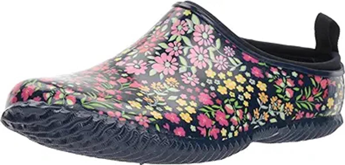 colorful floral pattern clogs