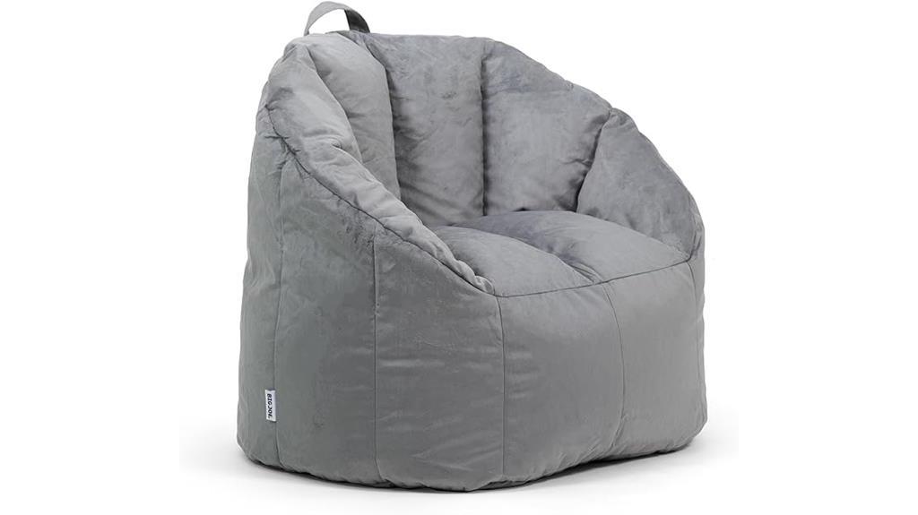 comfy gray plush chair