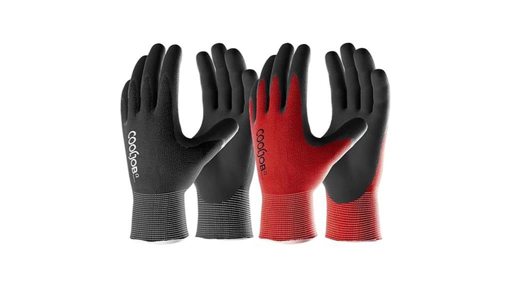 durable rubber coated gardening gloves