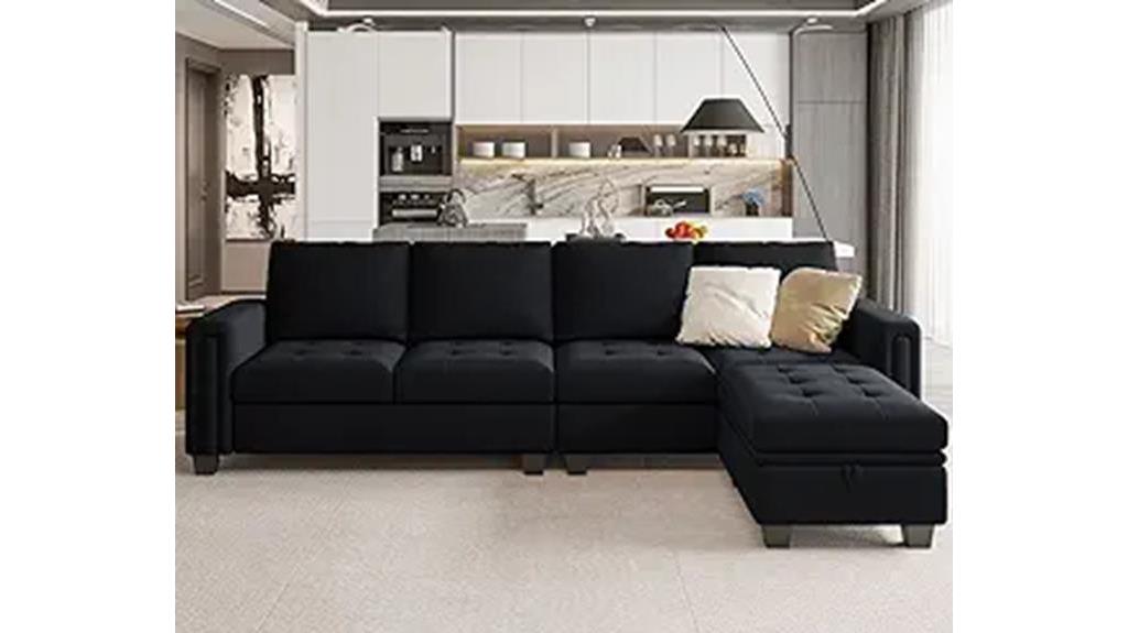 elegant velvet sectional sofa