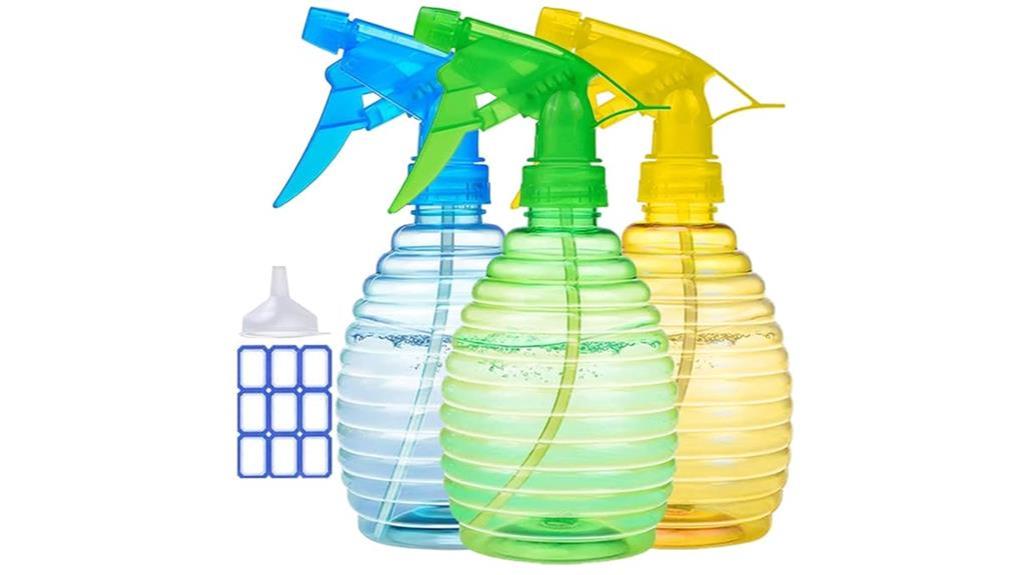 empty spray bottles set