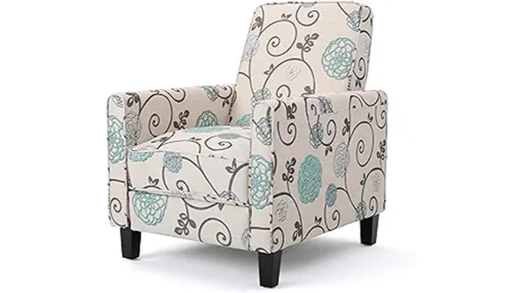 floral fabric recliner chair