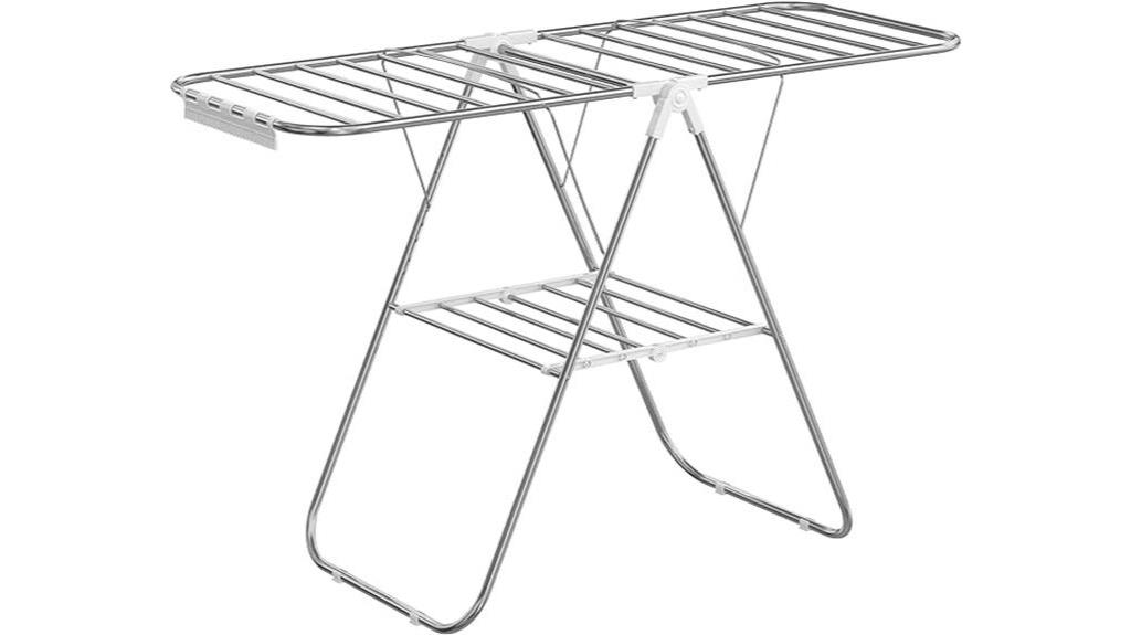 foldable laundry rack with sock clips