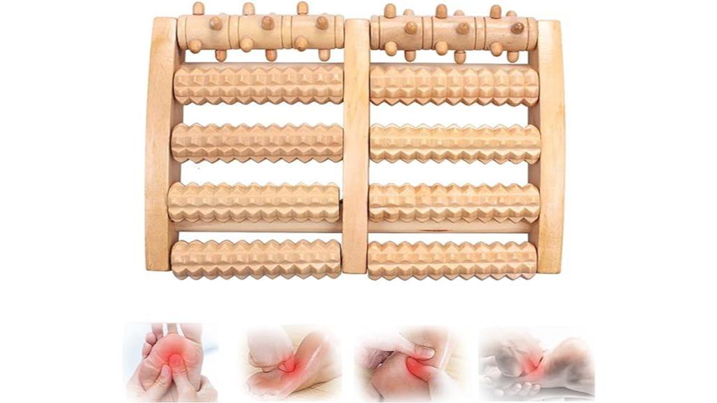 foot massage with wooden roller