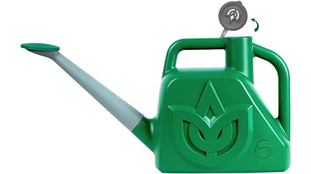 green watering can for plants