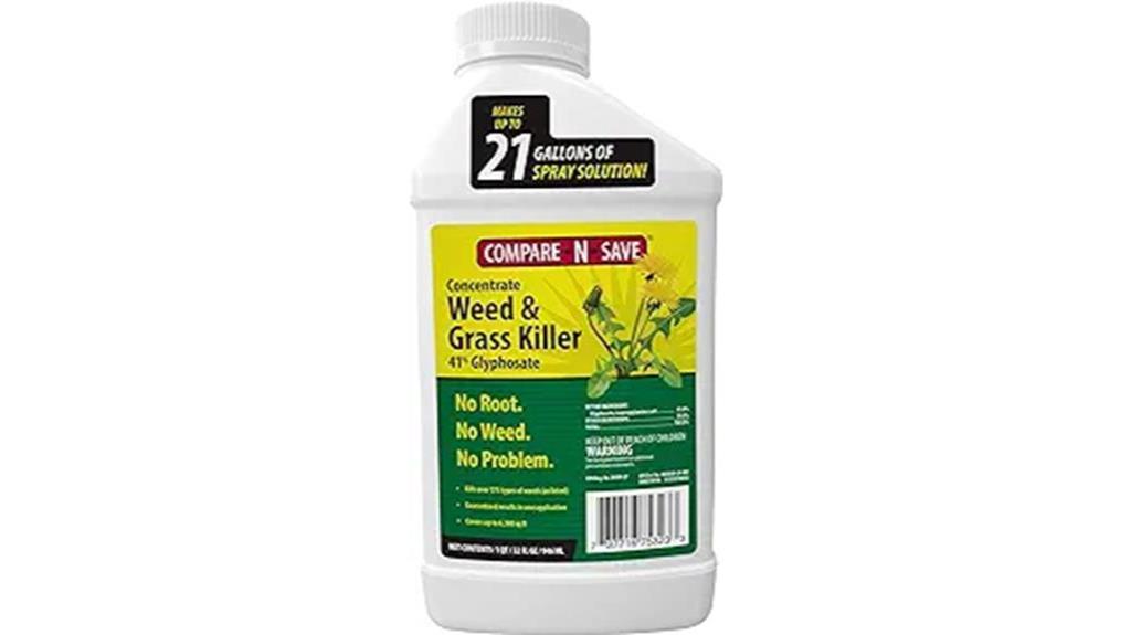 herbicide comparison for 32 ounce