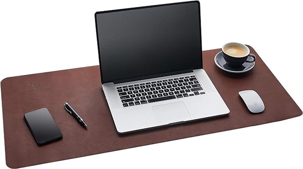large dark brown desk pad