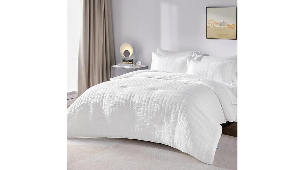 luxurious white seersucker comforter