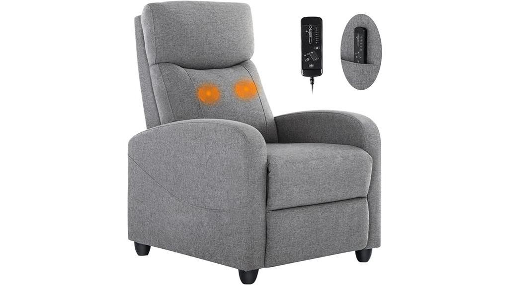 massage recliner with lumbar support