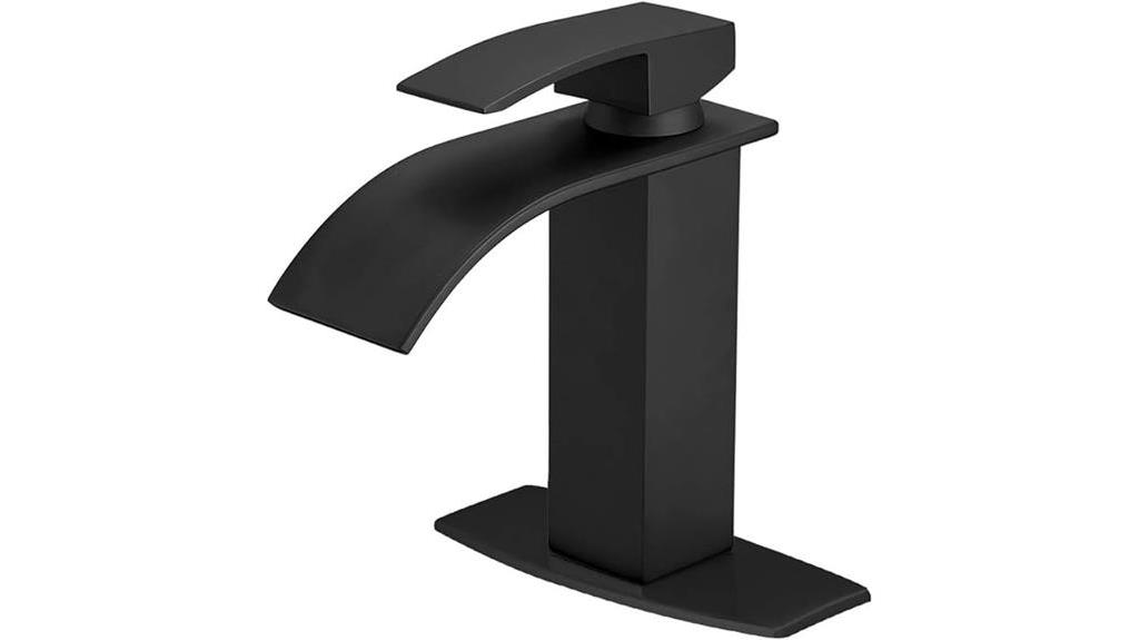modern black waterfall faucet