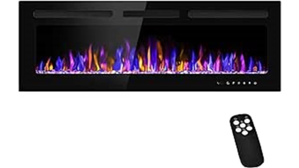 modern fireplace with remote