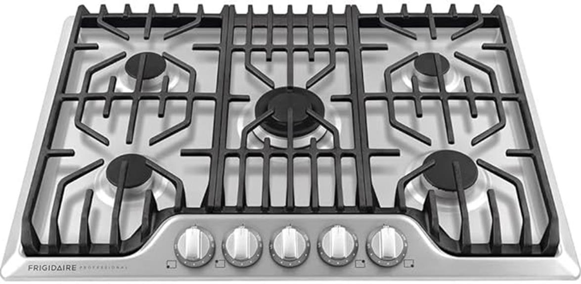professional gas cooktop stainless