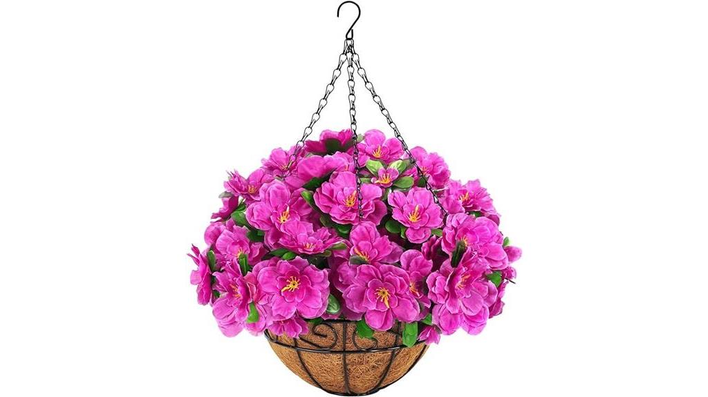 silk azalea flowers basket