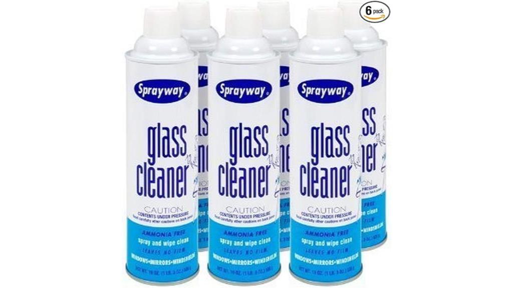 six cans glass cleaner