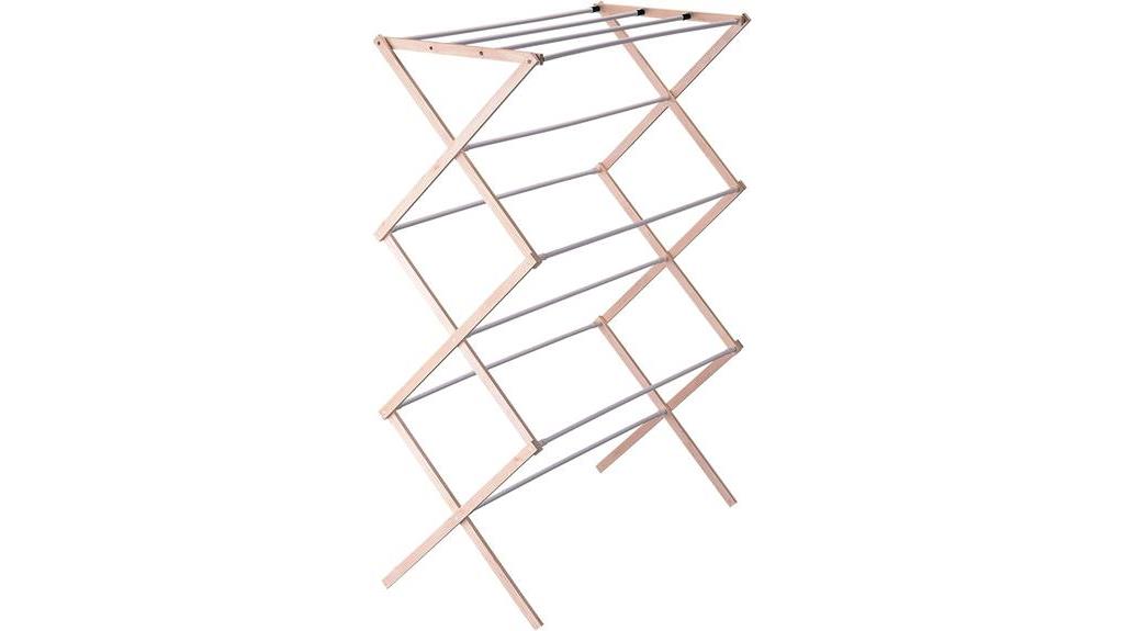 space saving wooden clothes rack