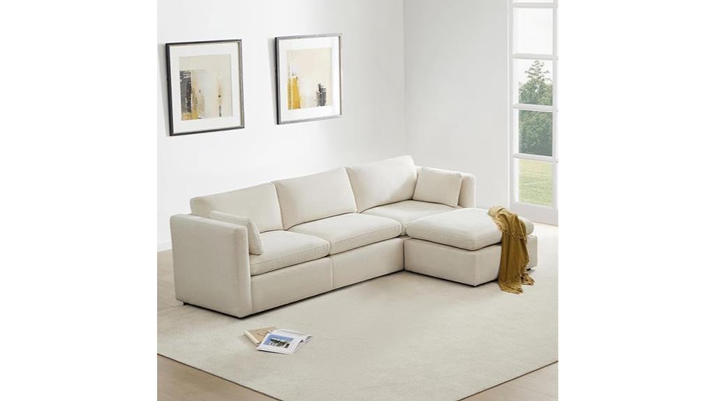 spacious modular fabric sofa