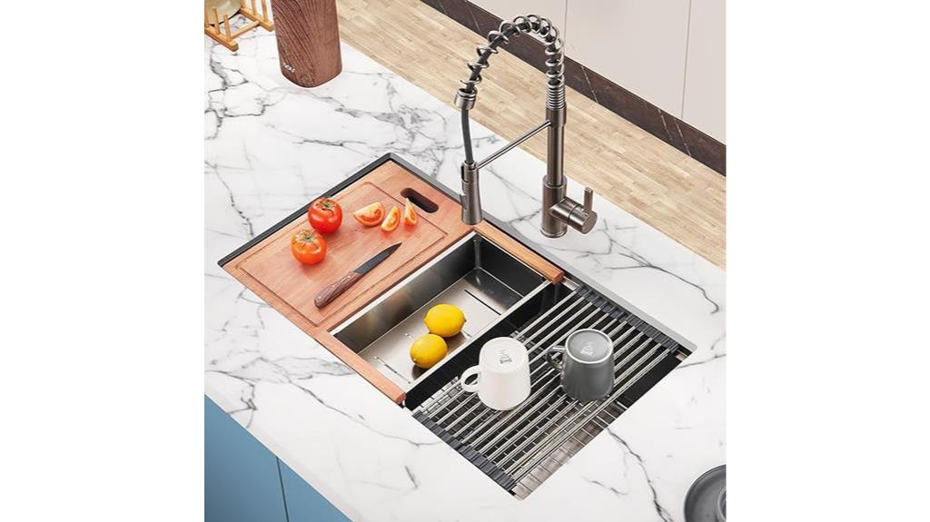 undermount kitchen sink with accessories