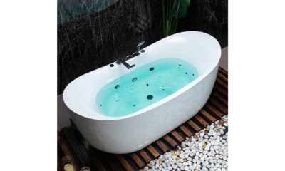 luxurious freestanding soaking tub
