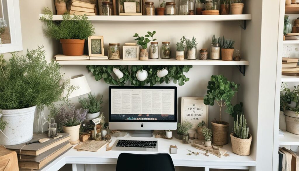 DIY decor for a cottagecore home office