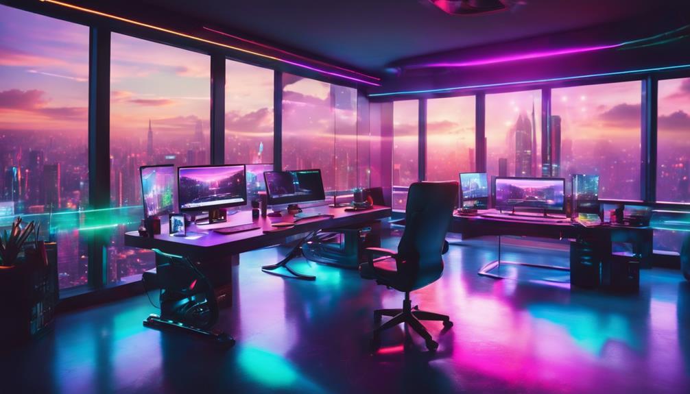 futuristic high tech workspace design