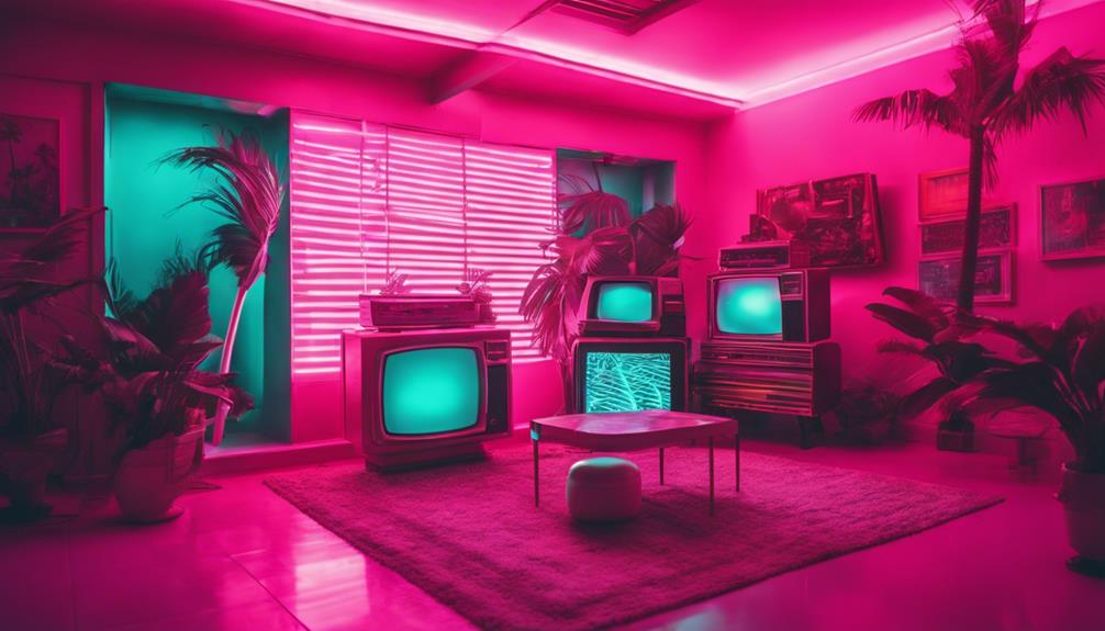 retro vaporwave room aesthetics