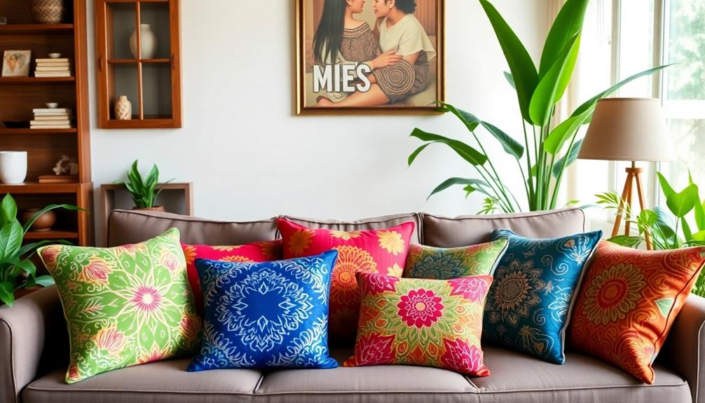 batik patterned decorative pillows