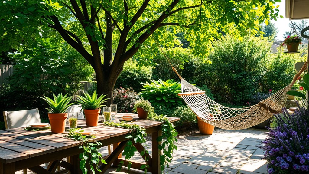 natural greenery enhances outdoor ambiance