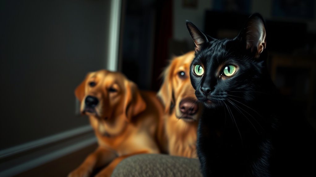 animals sensing unseen entities