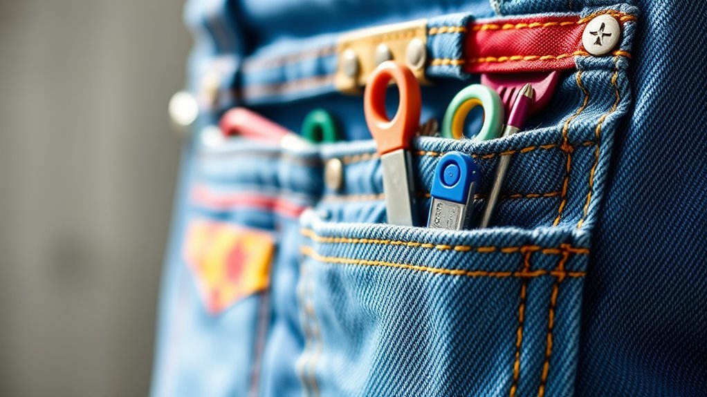 diy denim pocket organizer