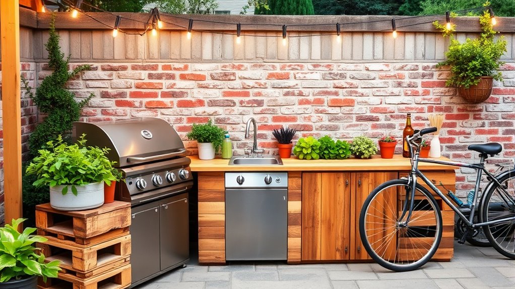 diy outdoor kitchen lighting