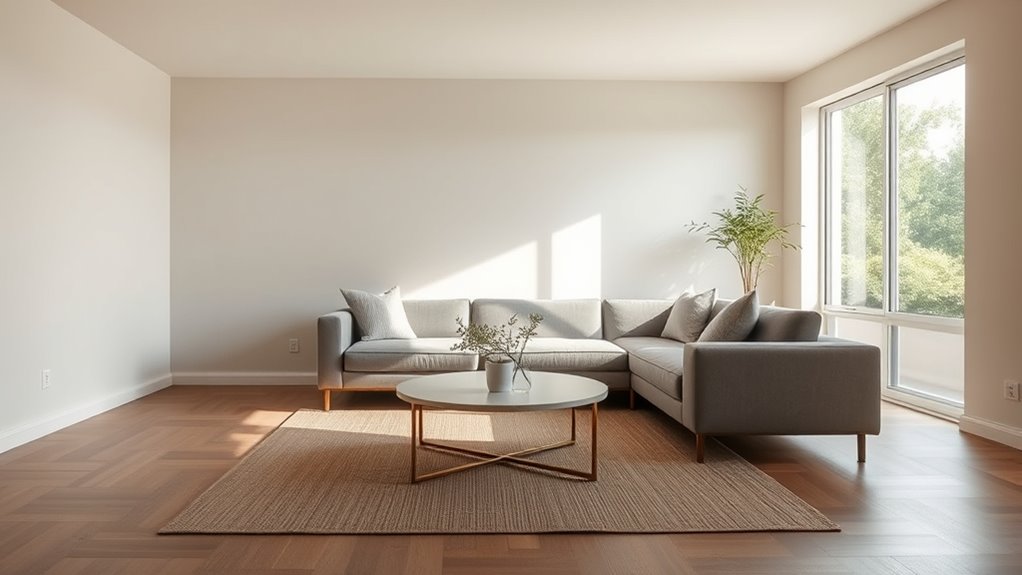 serene minimalist living environment