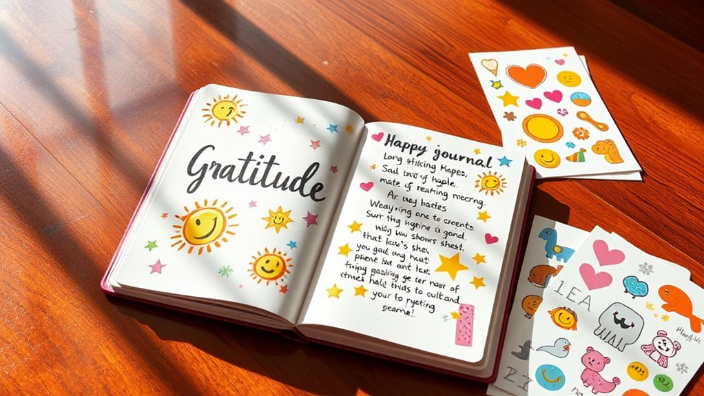 kids gratitude journals with stickers