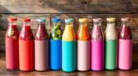 stylish glass bottles with sleeves