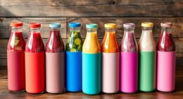 stylish glass bottles with sleeves