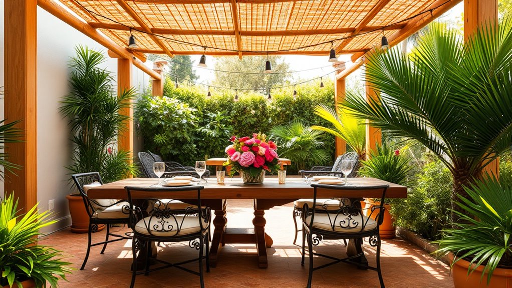 create cozy outdoor dining