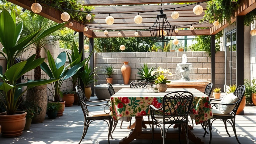create outdoor dining space