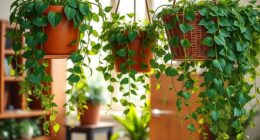 lush cascading houseplants