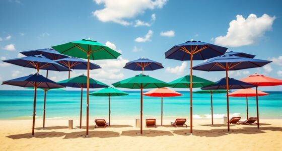 luxury beach umbrella selection