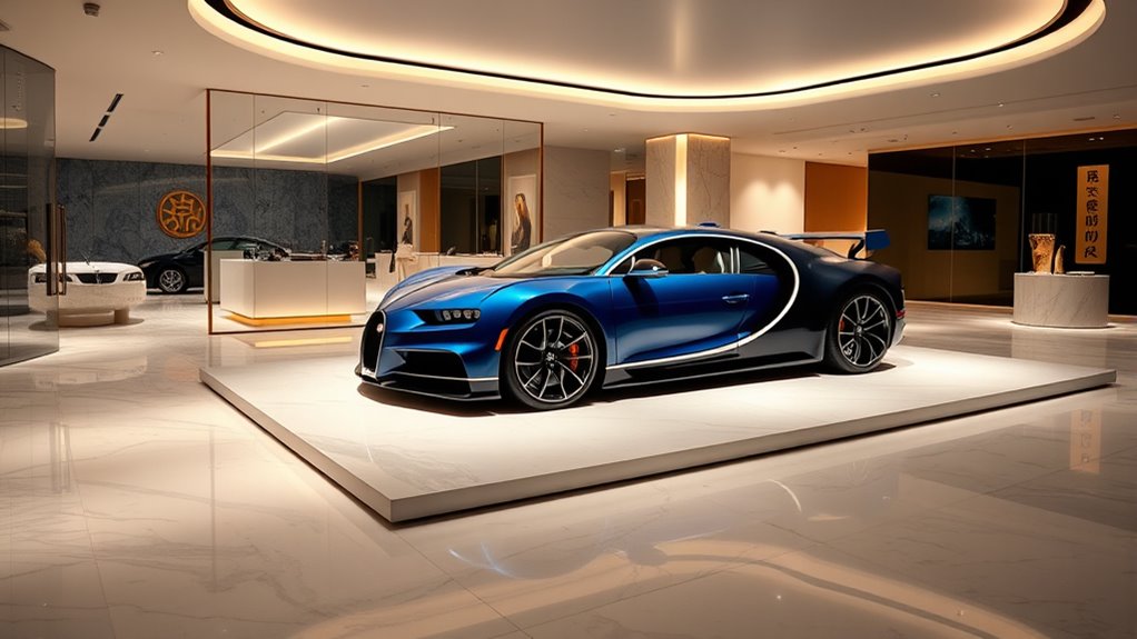 luxury car showroom opening
