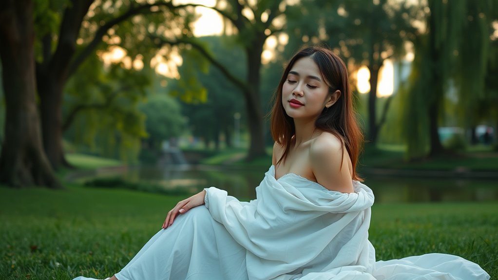 mindful breathing and nature