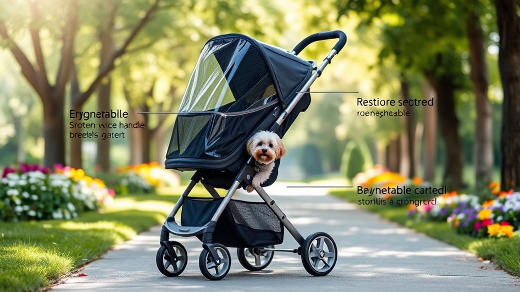 pet stroller safety features