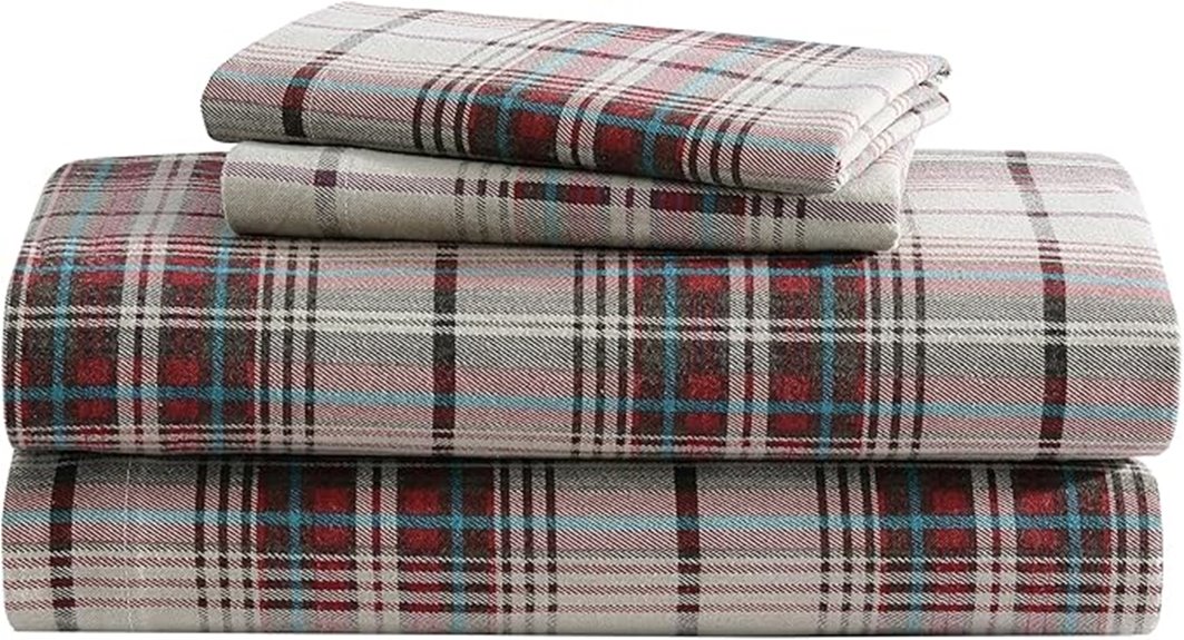 red plaid queen sheets