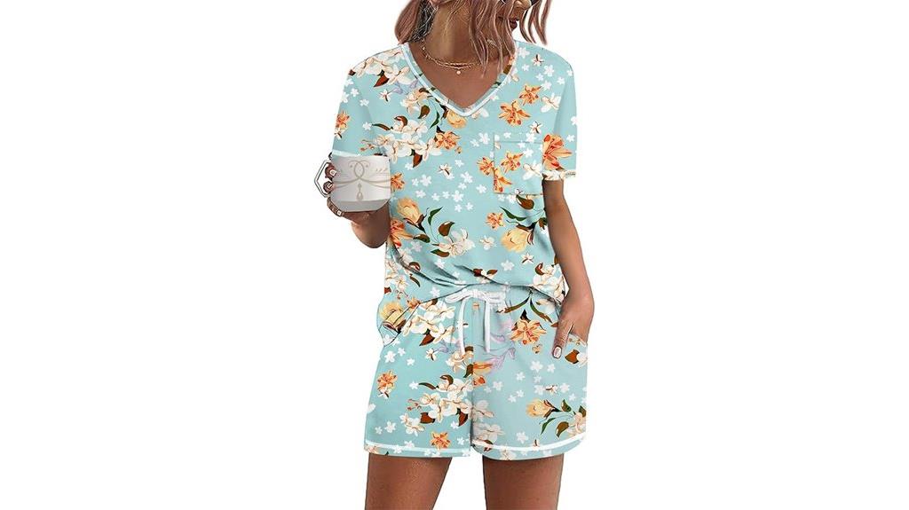 short sleeve pajamas with pockets