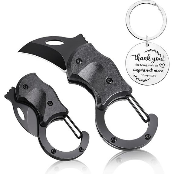 Mini Folding Pocket Knife with Keychain and Carabiner