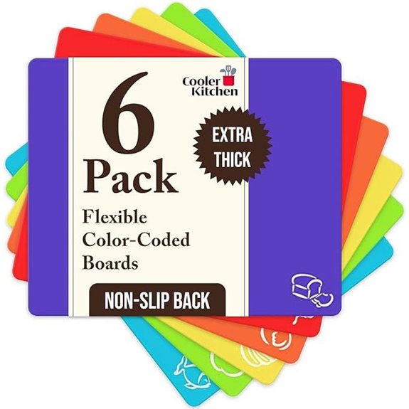Cooler Kitchen Flexible Plastic Cutting Mats (Set of 6)